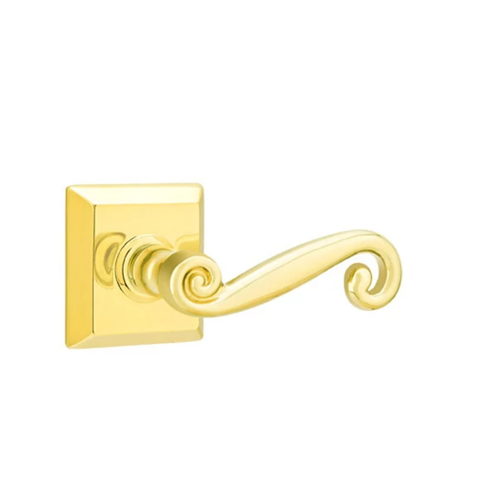 Emtek Rustic Lever with Quincy Rosette in Polished Brass