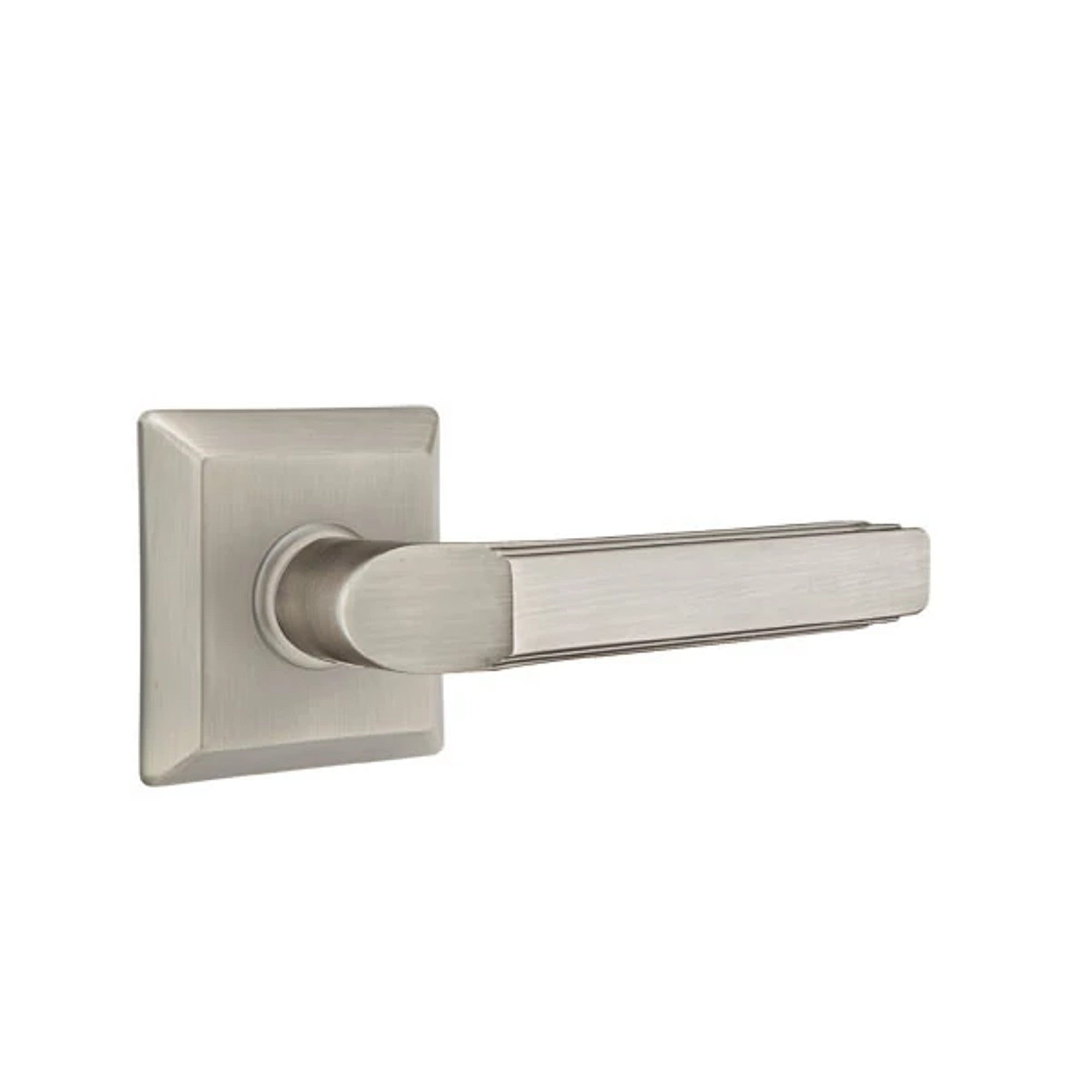 Emtek Milano Lever with Quincy Rosette in Pewter