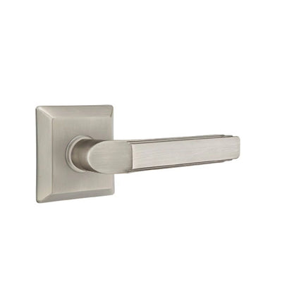 Emtek Milano Lever with Quincy Rosette in Pewter