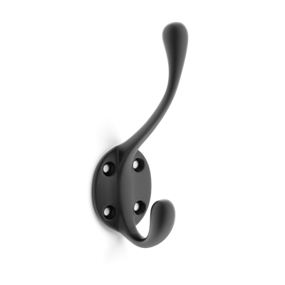 Armac Martin Cotswold Hat and Coat Hook in 127mm / Matt Black Lacquered
