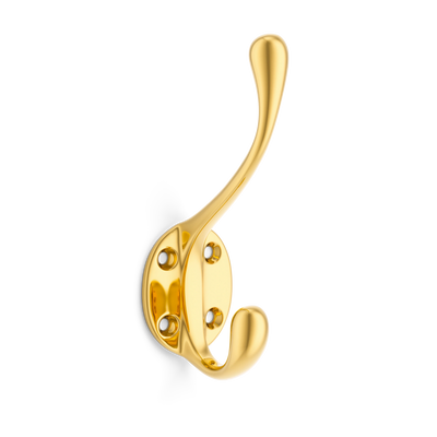 Armac Martin Cotswold Hat and Coat Hook in 127mm / Polished Brass Lacquered