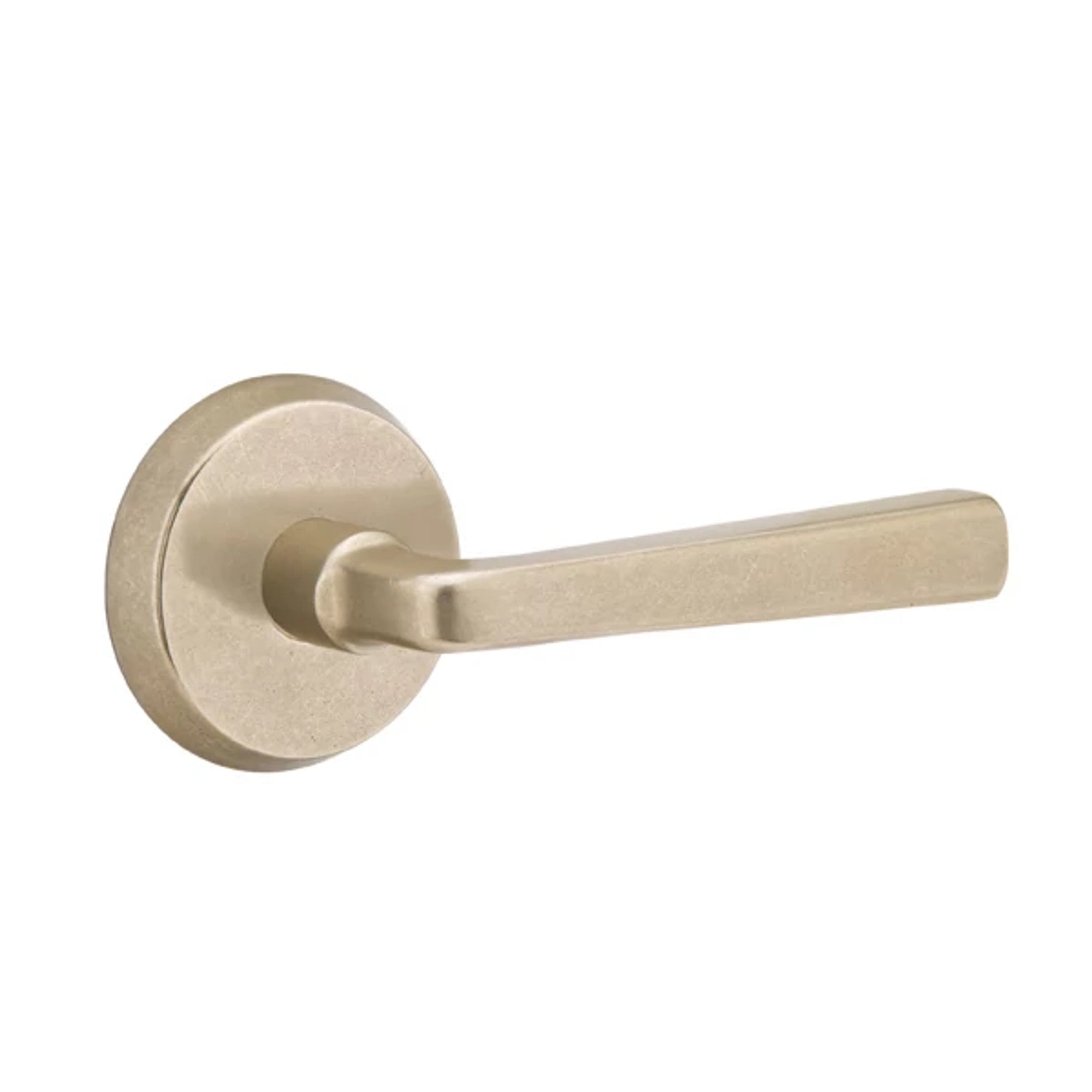 Emtek Cimarron Lever with #2 Rosette in Tumbled White Bronze