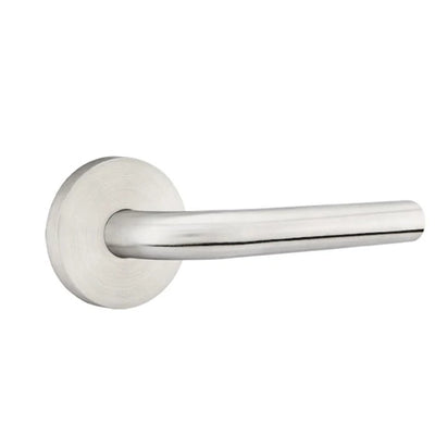 Emtek Stainless Steel Kiel Lever with Disk Rosette in Brushed Stainless Steel