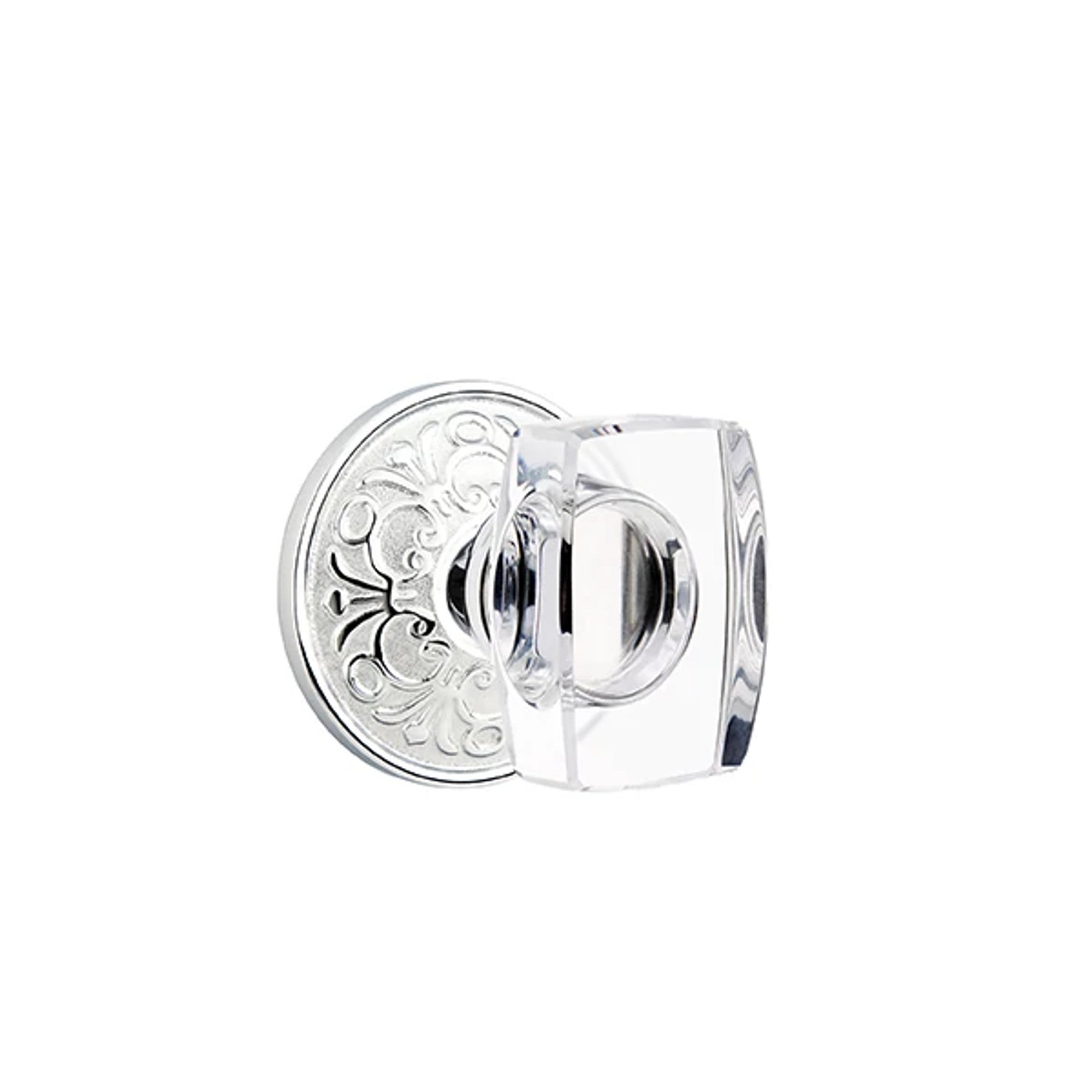 Emtek Windsor Knob with Lancaster Rosette in Polished Chrome