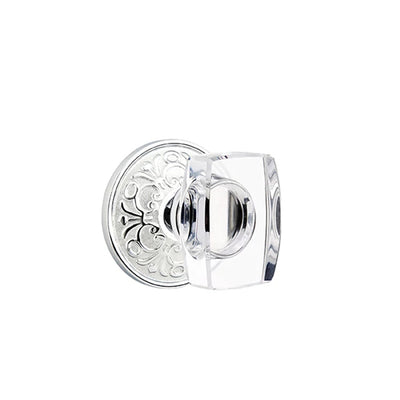 Emtek Windsor Knob with Lancaster Rosette in Polished Chrome