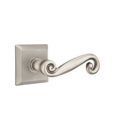 Emtek Rustic Lever with Quincy Rosette in Pewter