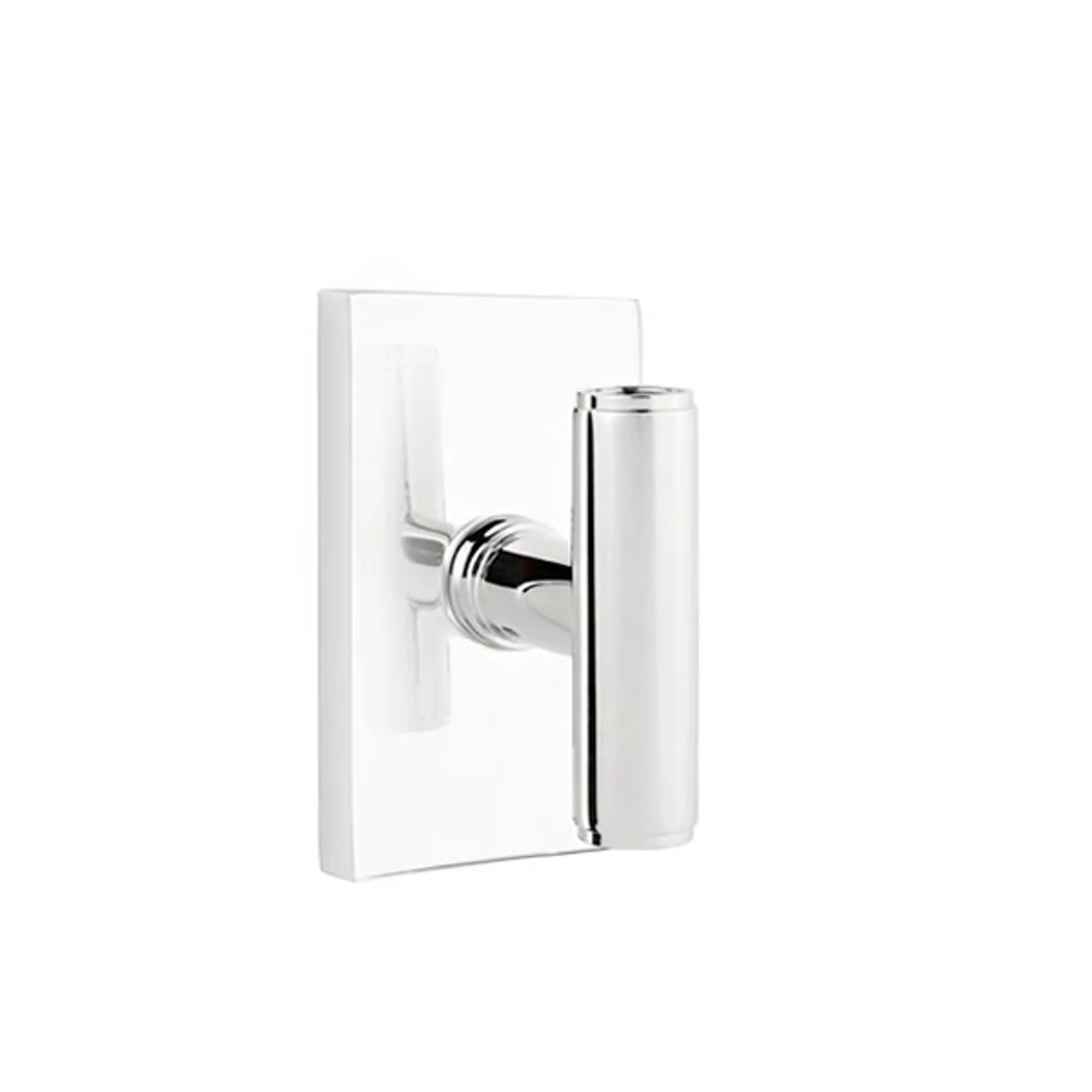 Emtek Ace Knob with Modern Rectangular Rosette in Polished Chrome