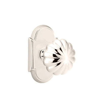 Emtek Melon Knob with #8 Rosette in Polished Nickel