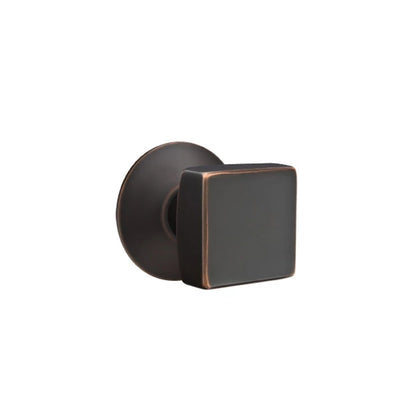 Emtek Square Knob with Modern Rosette in Oil Rubbed Bronze