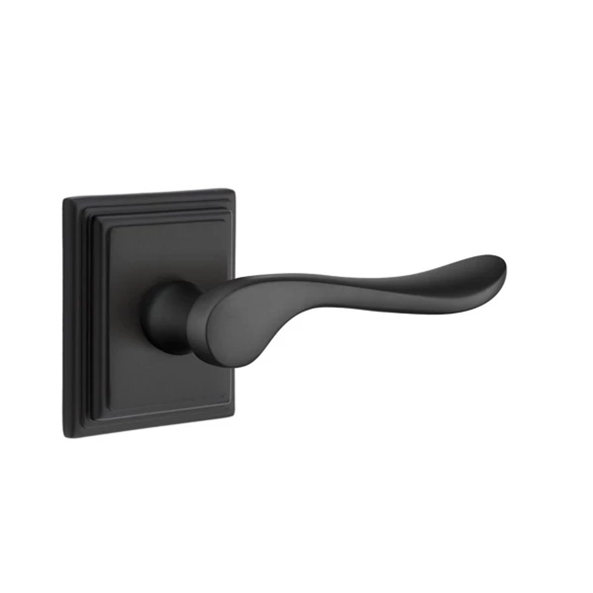 Emtek Luzern Lever with Wilshire Rosette in Flat Black