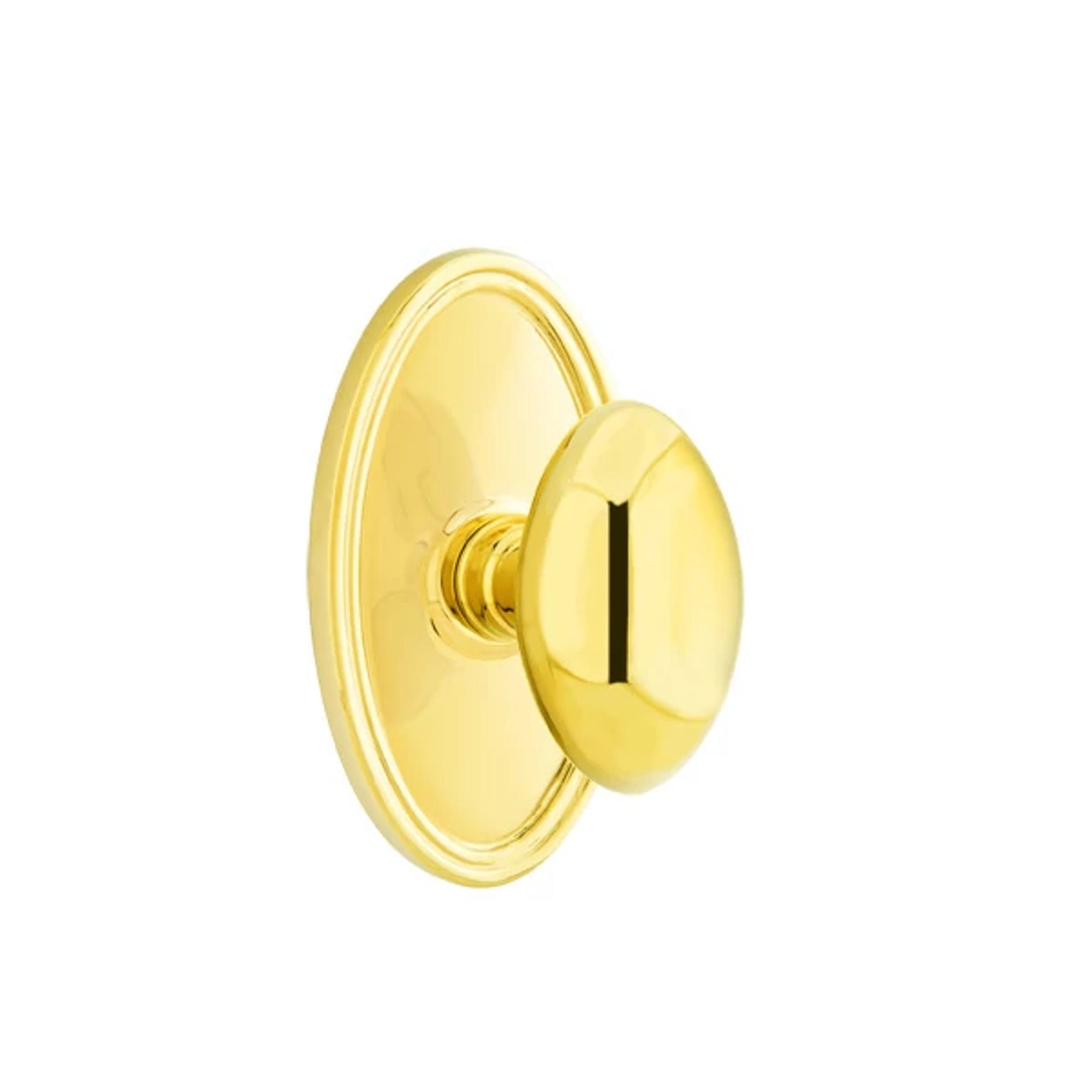 Emtek Egg Knob with Oval Rosette in Polished Brass