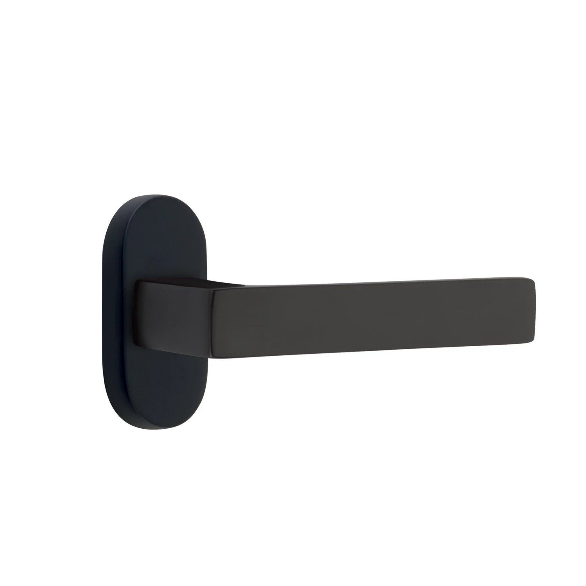 Emtek Dumont Lever with Oval Stretto 1-1/2" x 3" in Flat Black