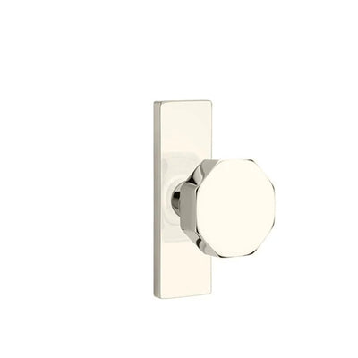 Emtek Octagon Knob with Stretto 1-1/2" x 5" in Polished Nickel
