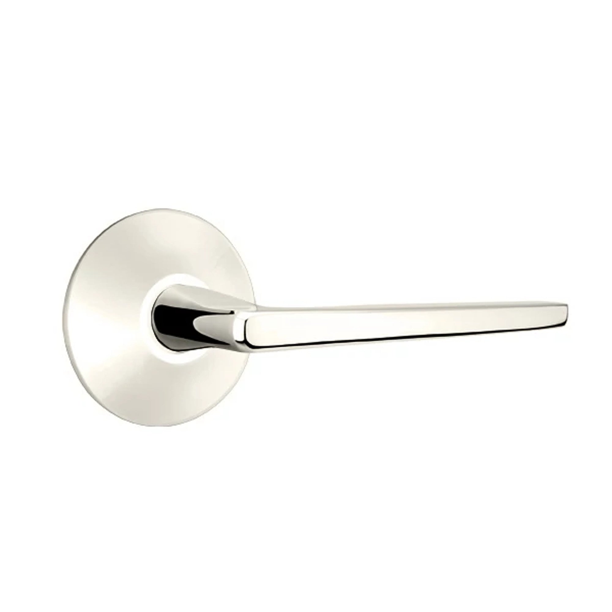 Emtek Hermes Lever with Modern Rosette in Polished Nickel