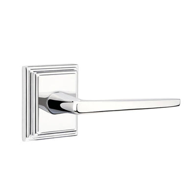 Emtek Hermes Lever with Wilshire Rosette in Polished Chrome