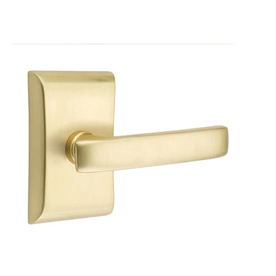 Emtek Geneva Lever with Neos Rosette in Satin Brass