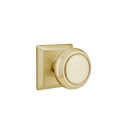 Emtek Norwich Knob with Quincy Rosette in Satin Brass