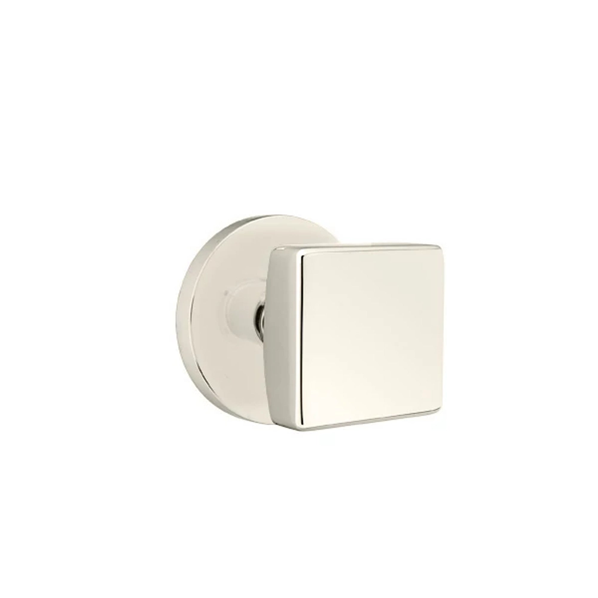 Emtek Square Knob with Disk Rosette in Polished Nickel