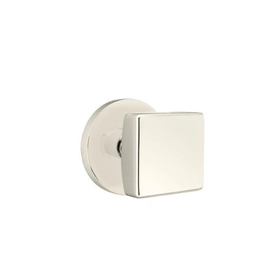 Emtek Square Knob with Disk Rosette in Polished Nickel