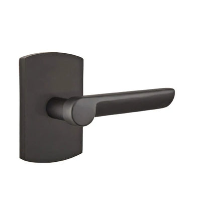 Emtek Aurora Lever with #4 Rosette in Flat Black Bronze