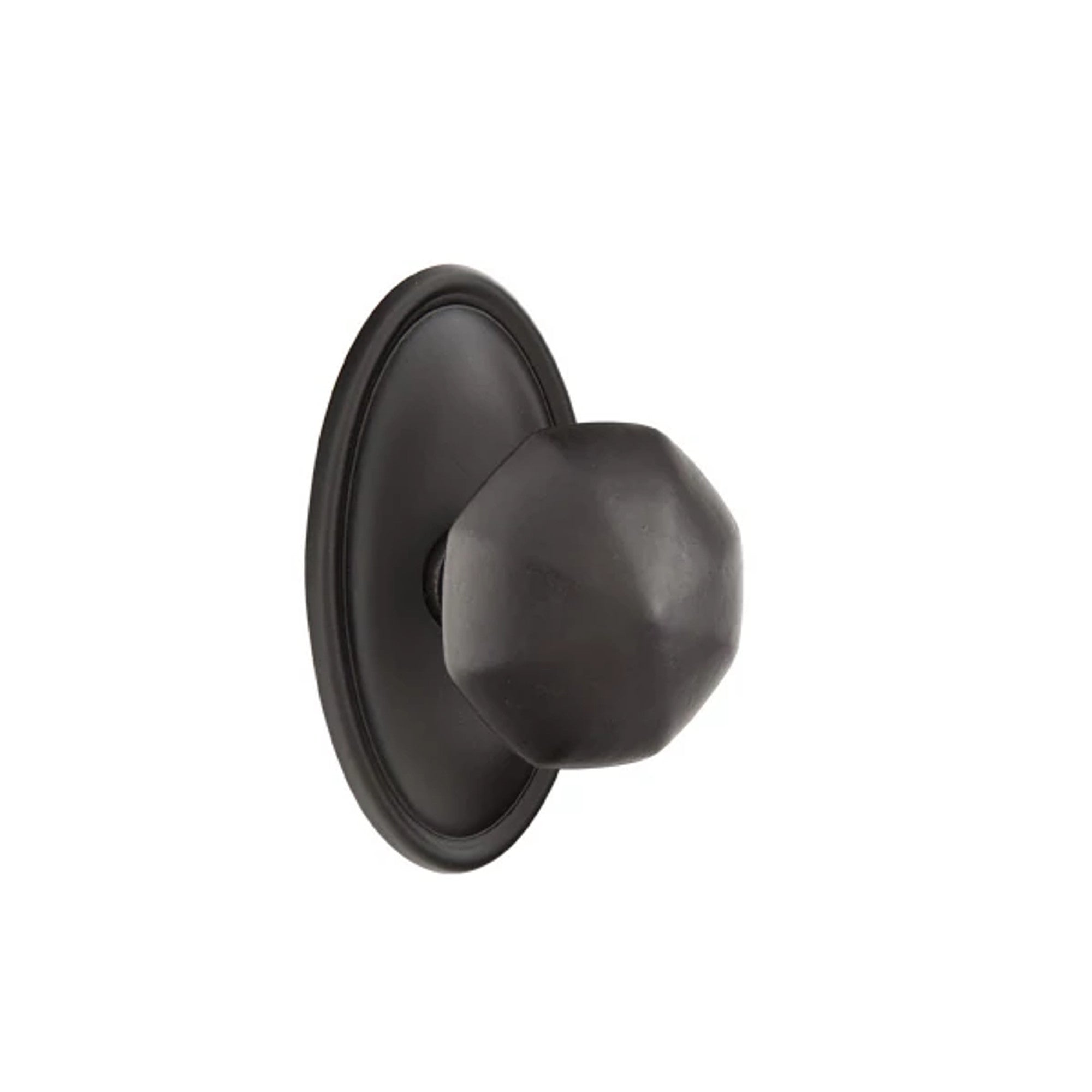 Emtek Bronze Octagon Knob with #14 Rosette in Flat Black Bronze