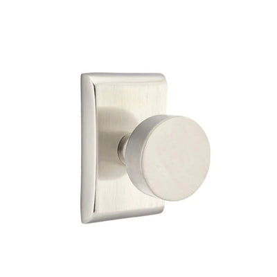 Emtek Round Knob with Neos Rosette in Satin Nickel
