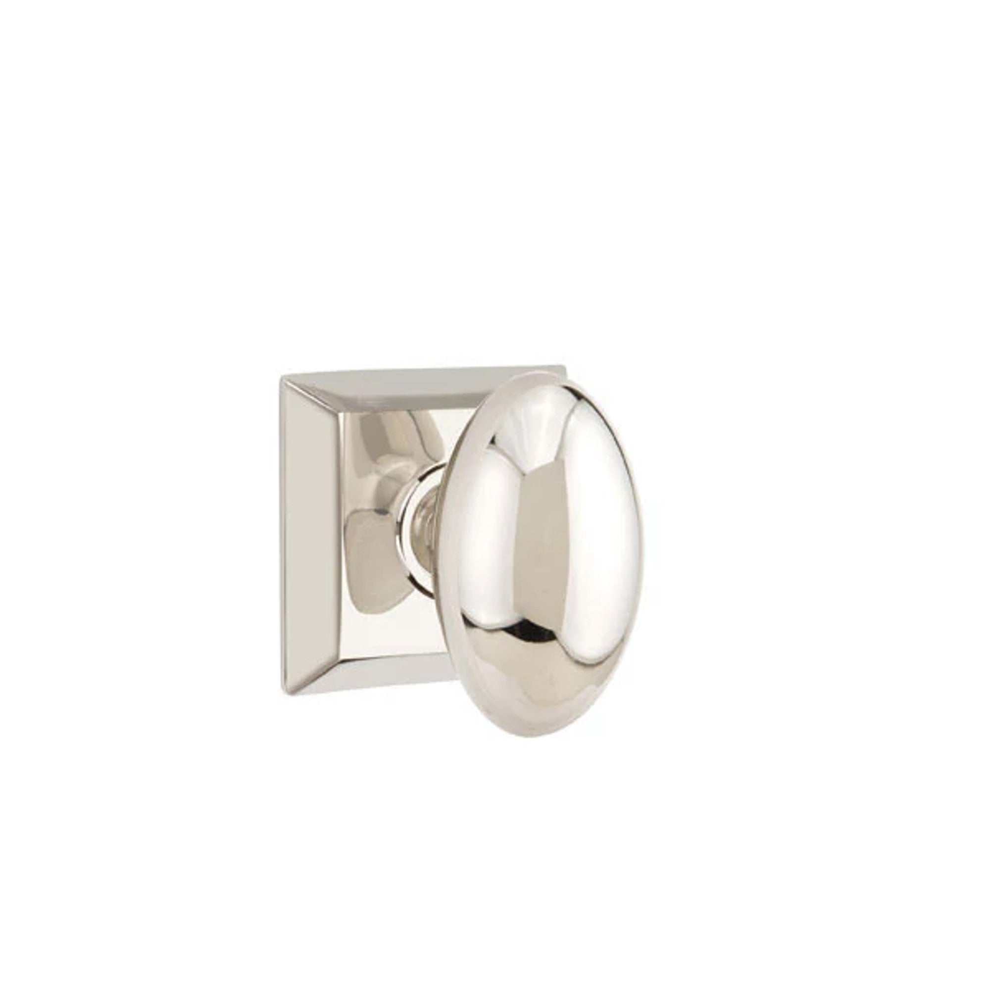 Emtek Egg Knob with Quincy Rosette in Polished Nickel