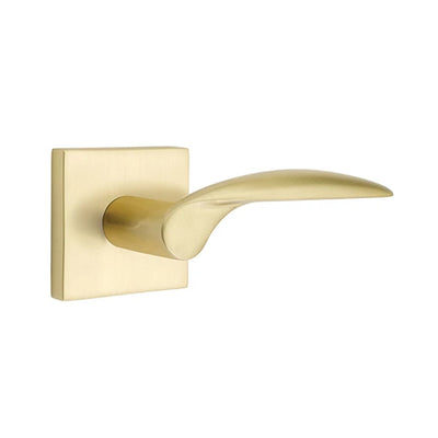 Emtek Mercury Lever with Square Rosette in Satin Brass