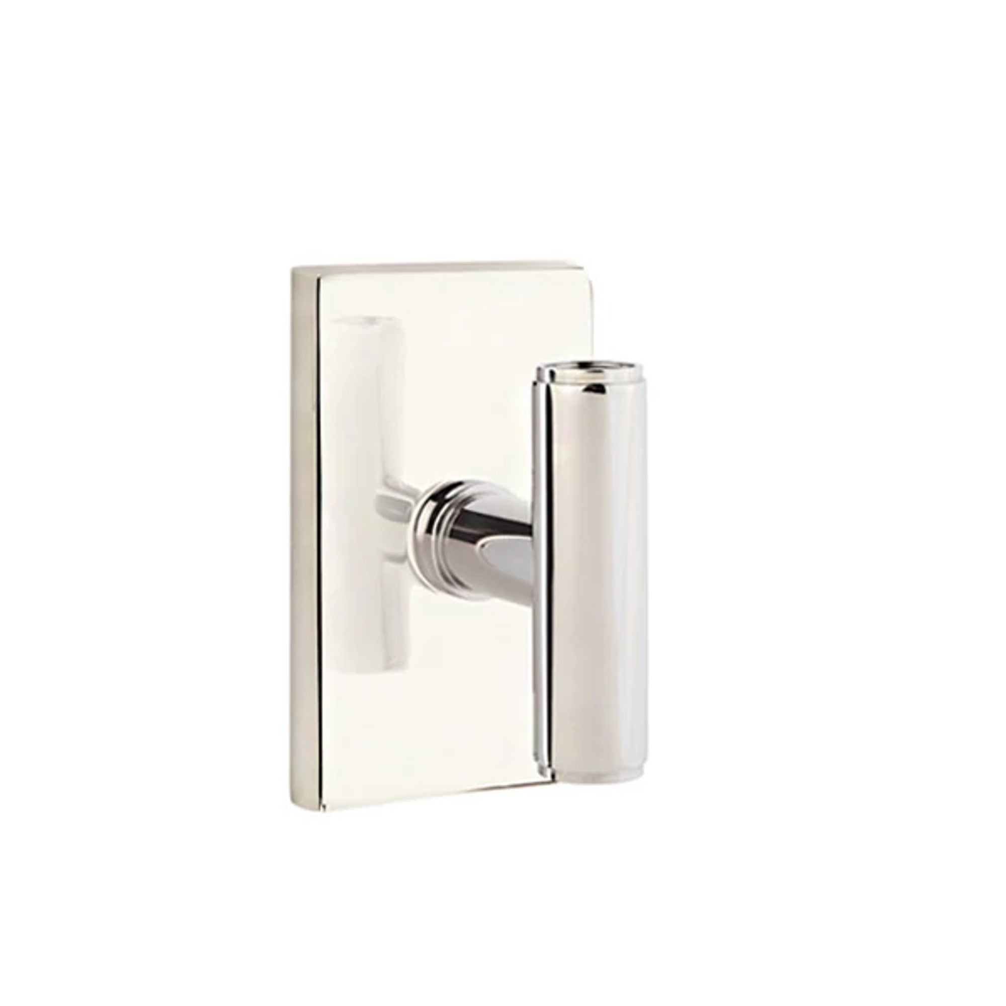 Emtek Ace Knob with Modern Rectangular Rosette in Polished Nickel