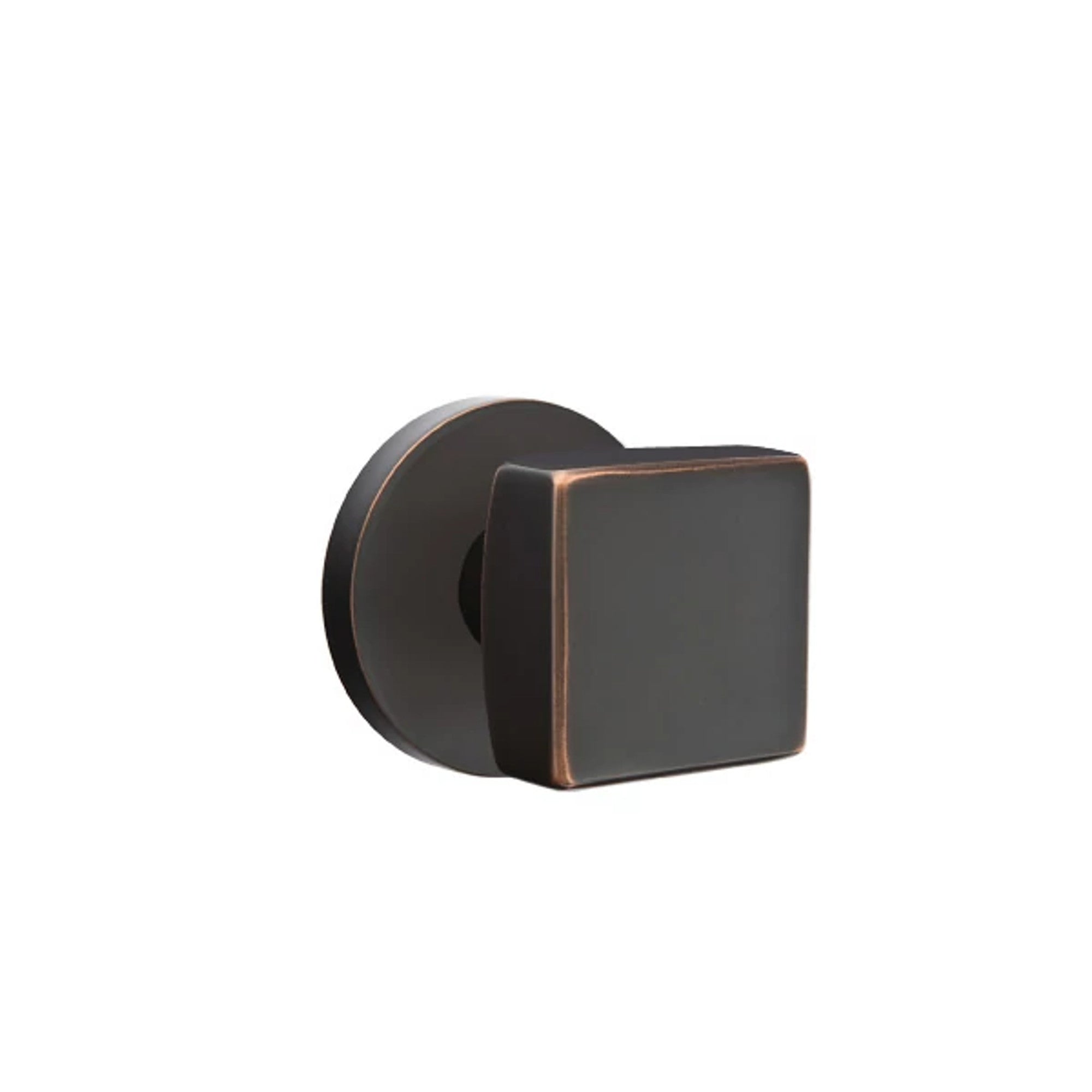 Emtek Square Knob with Disk Rosette in Oil Rubbed Bronze