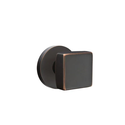 Emtek Square Knob with Disk Rosette in Oil Rubbed Bronze