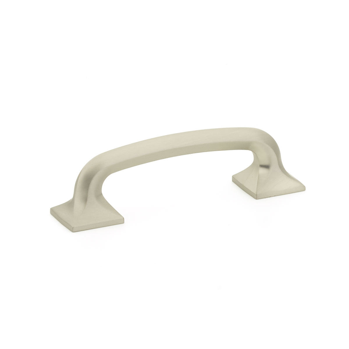 Schaub Northport Square Base 3-1/2" C-C Pull, Square Base in Satin Nickel