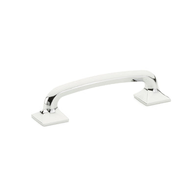 Schaub Northport Square Base 4" C-C Pull, Square Base in Polished Chrome