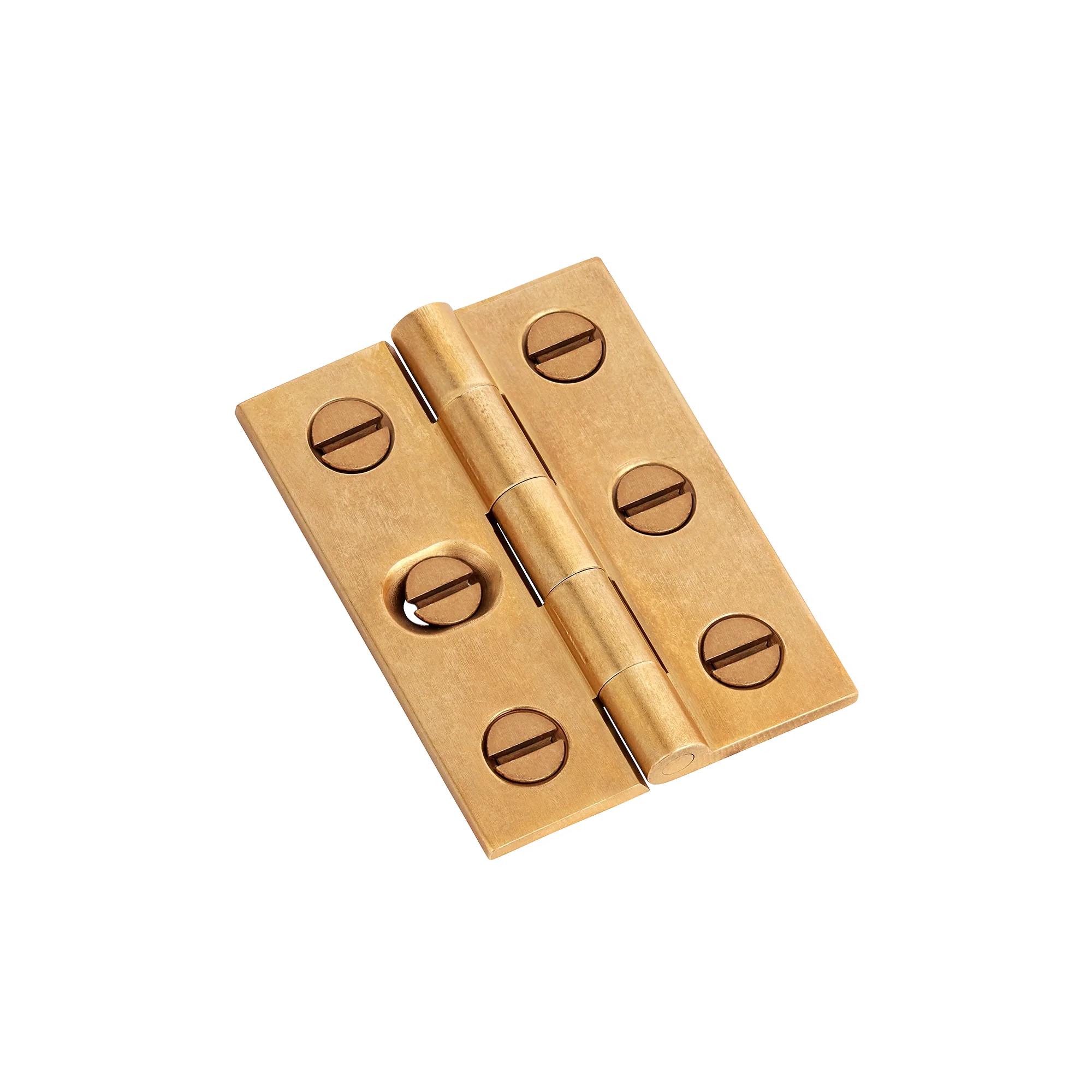 Armac Martin 207 - (Pair of) 1 SLOT Brass Broad Butt Hinge with Slotted Screws in 50mm / Burnished Brass