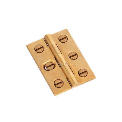 Armac Martin 207 - (Pair of) 1 SLOT Brass Broad Butt Hinge with Slotted Screws in 50mm / Burnished Brass