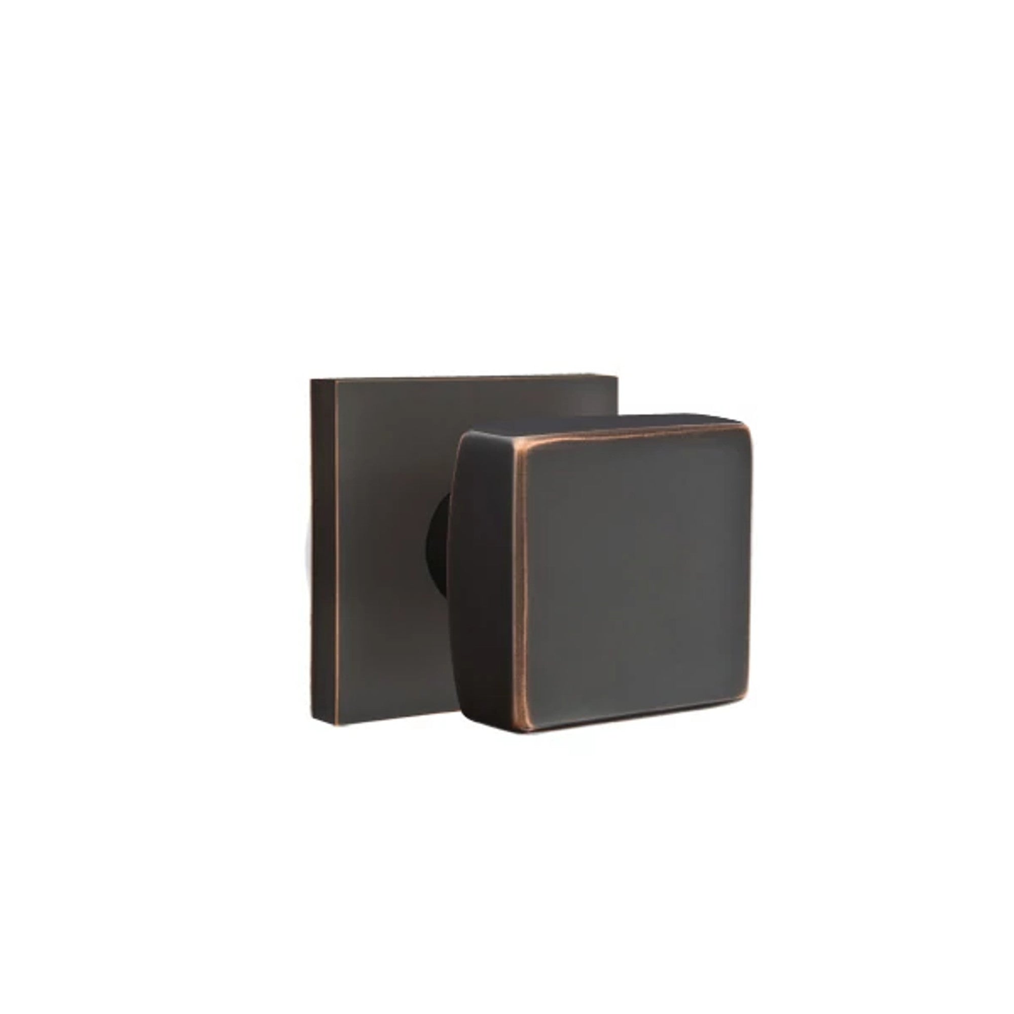 Emtek Square Knob with Square Rosette in Oil Rubbed Bronze