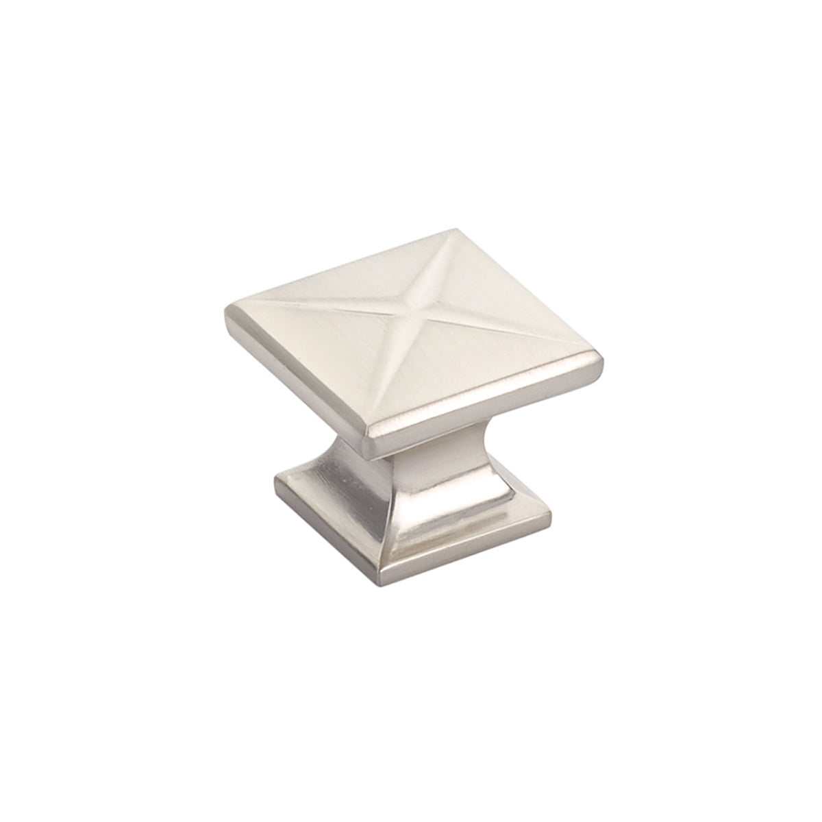 Schaub Northport Square Base 1-3/8" Square Knob in Brushed Nickel