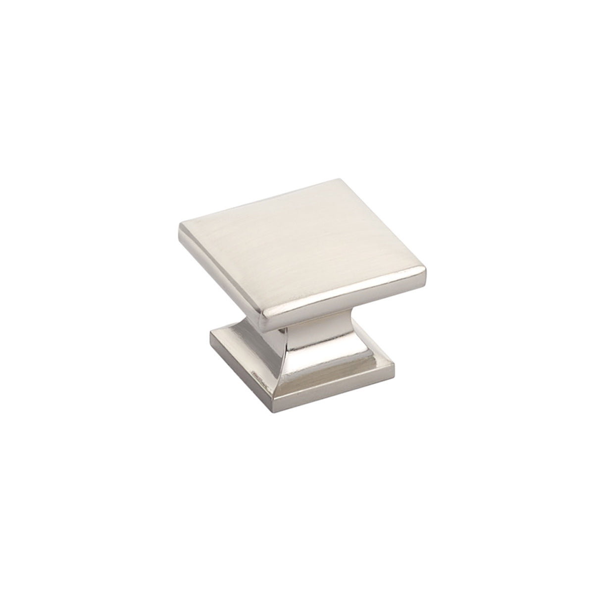 Schaub Northport Square Base 1-3/8" Smooth Square Knob in Brushed Nickel