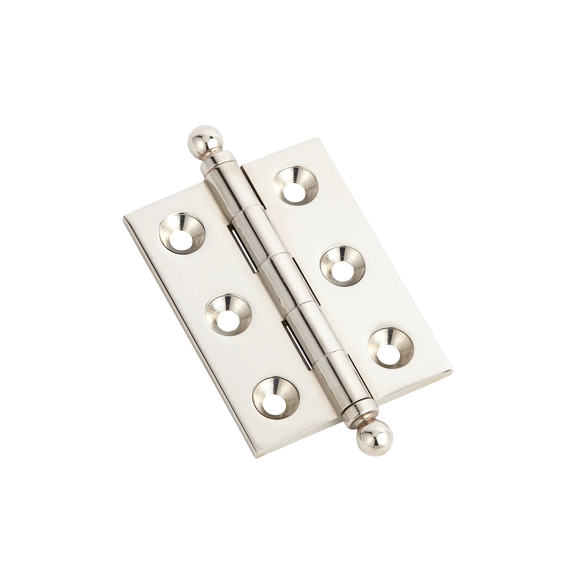 Armac Martin 2300 (Pair of) Brass Hinge with Ball Finials in 50mm / Polished Nickel Plate