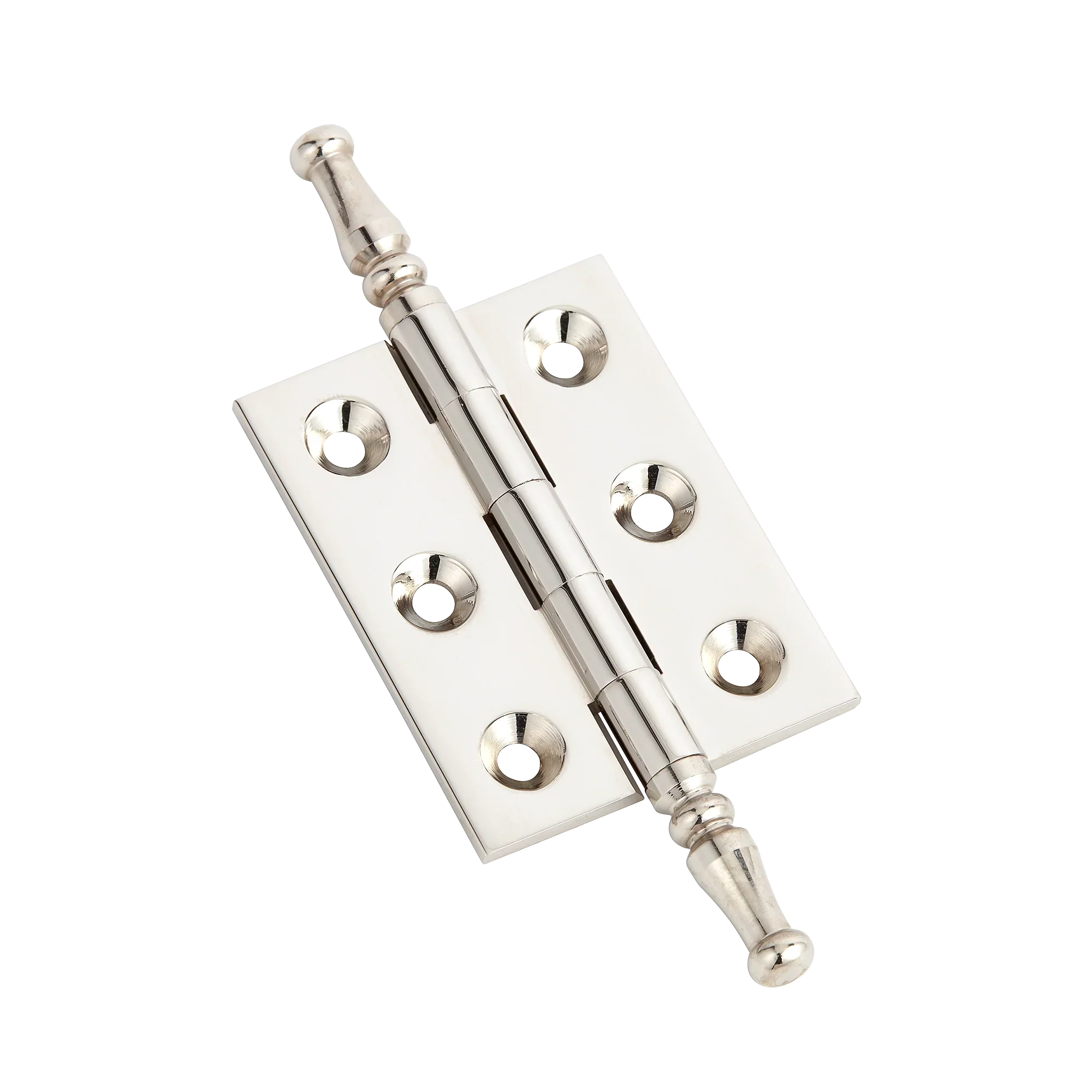 Armac Martin 2300 (Pair of) Brass Hinge with Steeple Finials in 50mm / Polished Nickel Plate