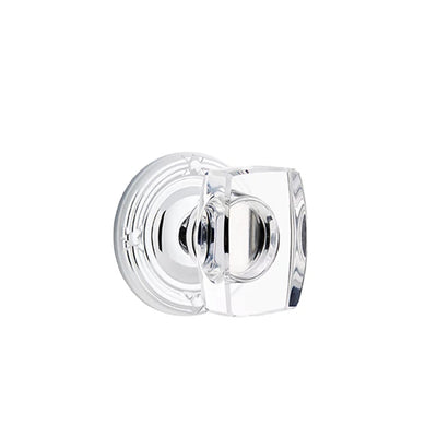 Emtek Windsor Knob with Ribbon & Reed Rosette in Polished Chrome