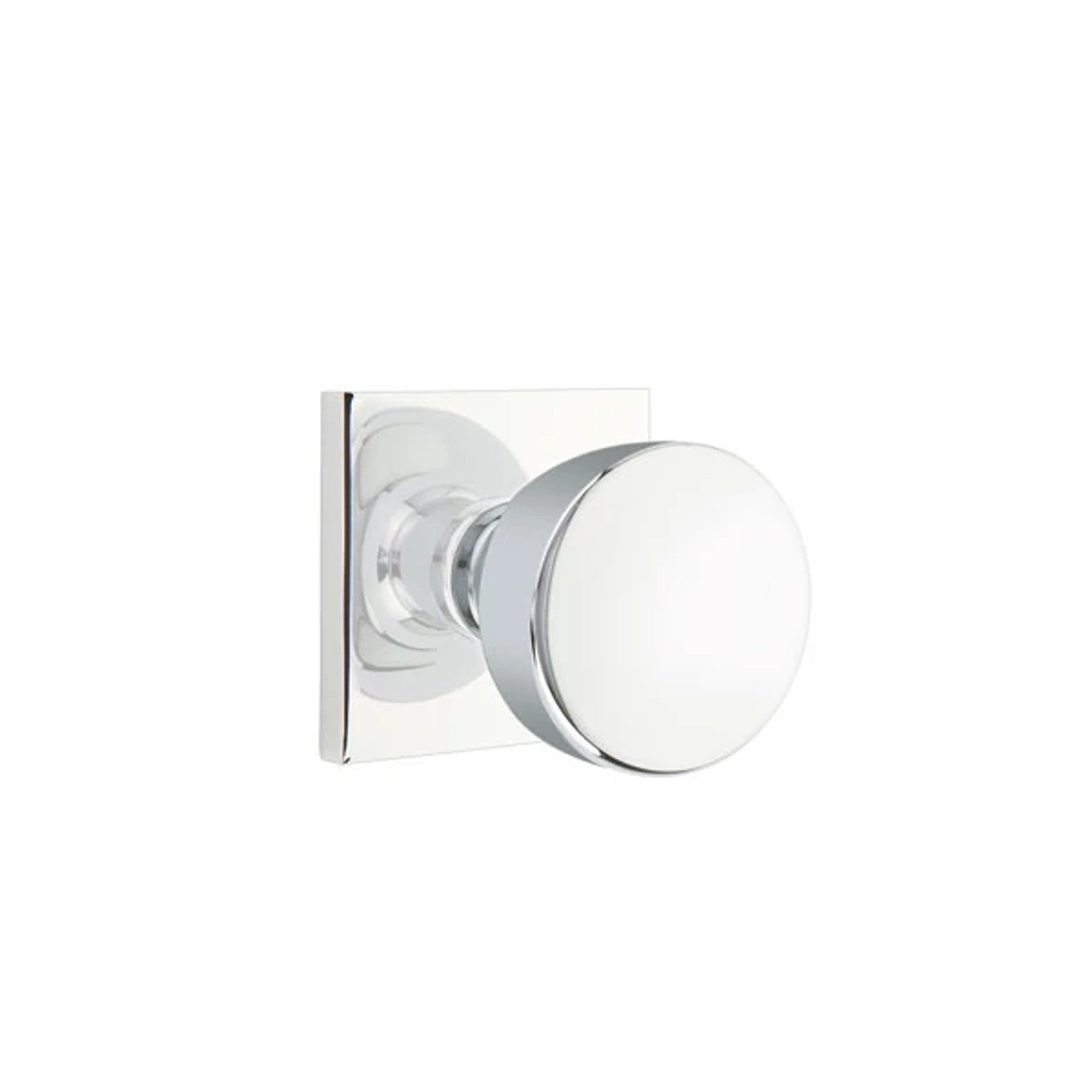 Emtek Laurent Knob with Square Rosette in Polished Chrome