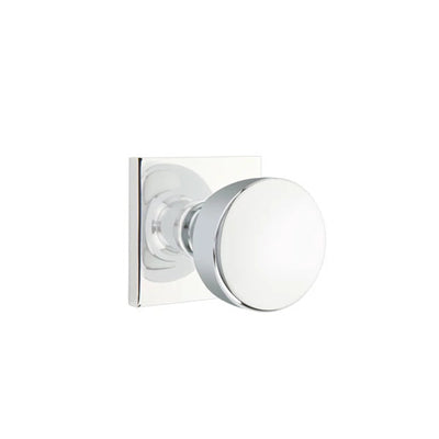 Emtek Laurent Knob with Square Rosette in Polished Chrome