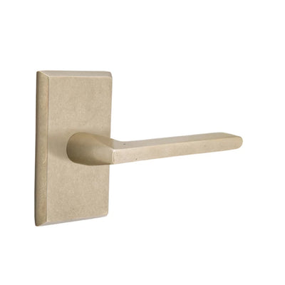 Emtek Lariat Lever with #3 Rosette in Tumbled White Bronze