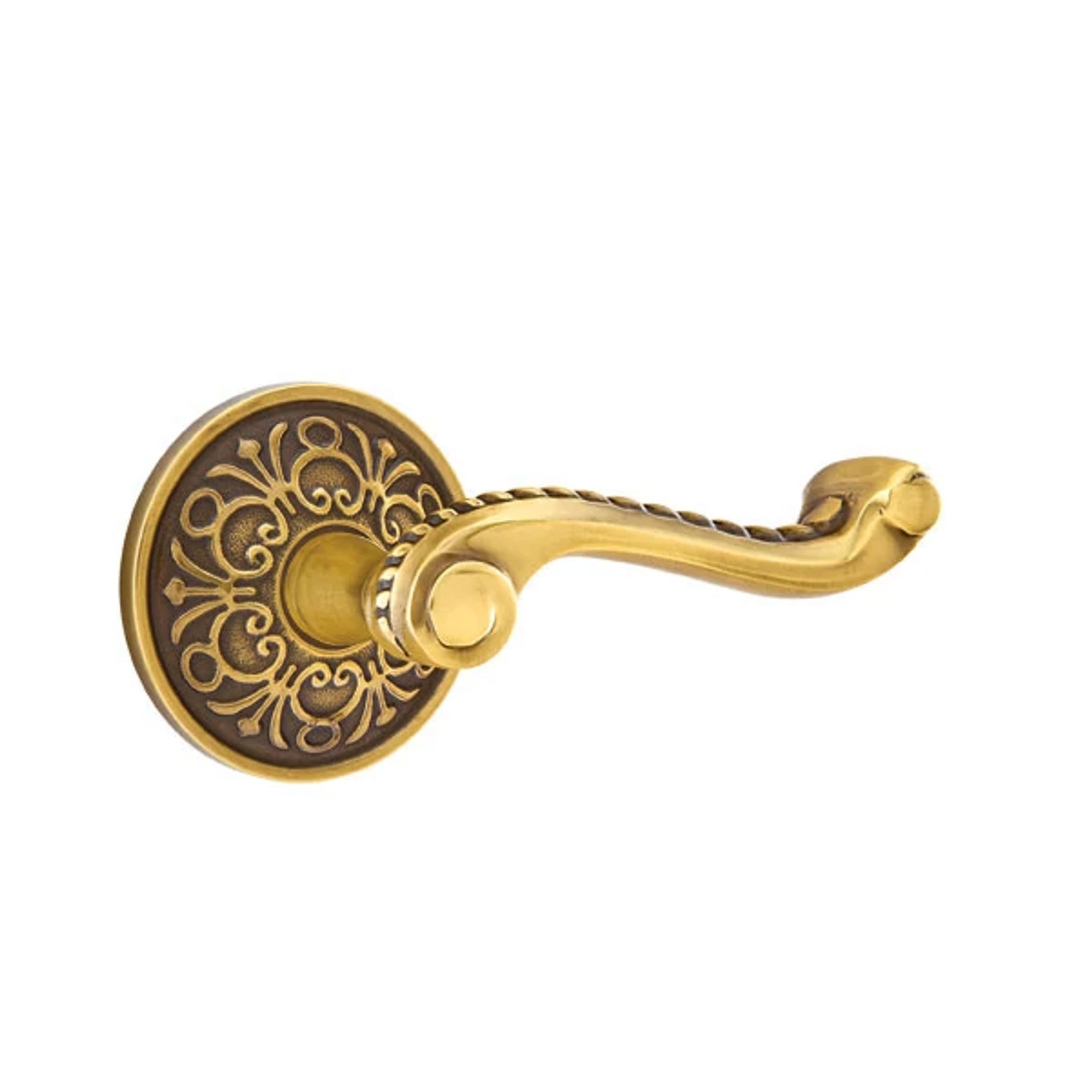 Emtek Rope Lever with Lancaster Rosette in French Antique