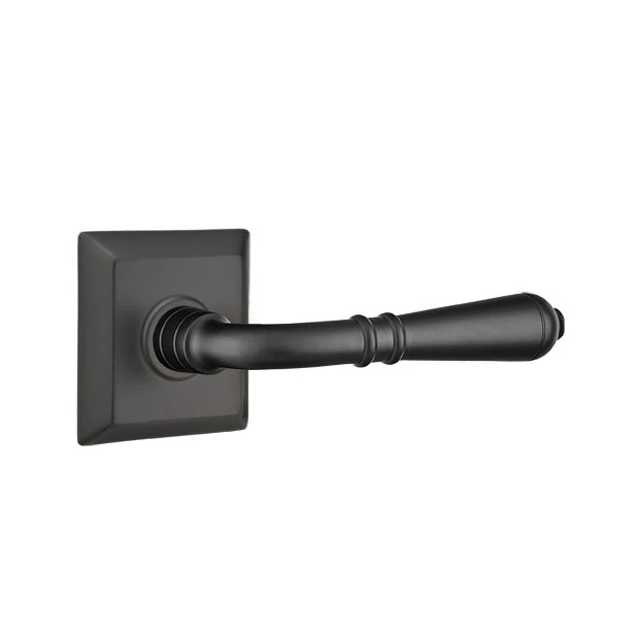 Emtek Turino Lever with Quincy Rosette in Flat Black