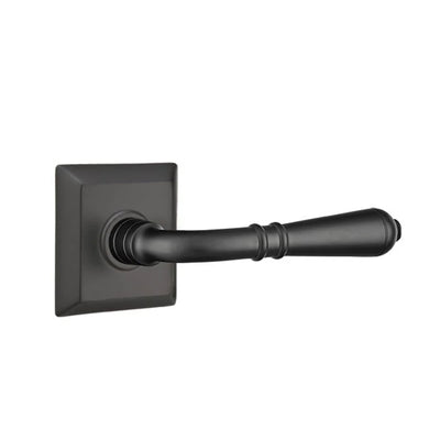 Emtek Turino Lever with Quincy Rosette in Flat Black