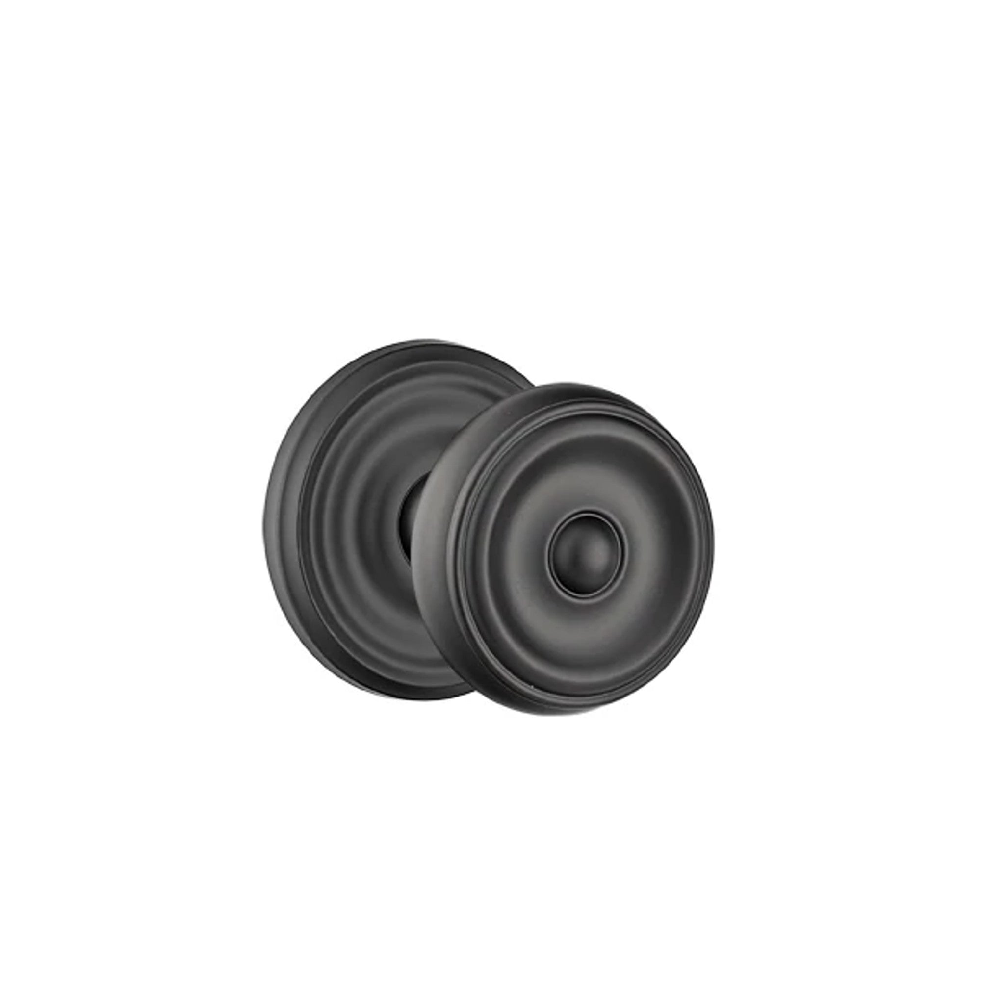Emtek Waverly Knob with Regular Rosette in Flat Black