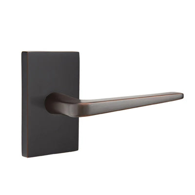Emtek Athena Lever with Modern Rectangular Rosette in Oil Rubbed Bronze