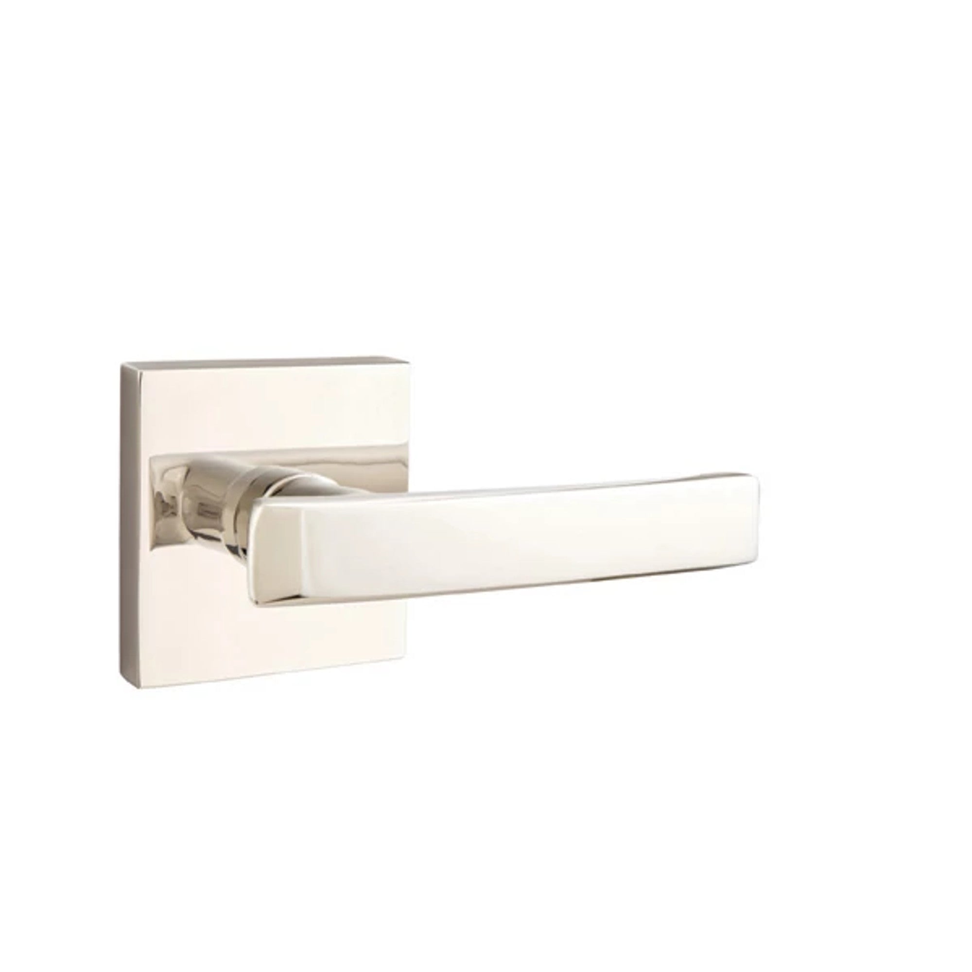 Emtek Geneva Lever with Square Rosette in Polished Nickel